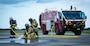 Naval Station Mayport Fire and Emergency Services respond to an aircraft mishap drill during a joint training exercise between base fire and emergency services and Helicopter Maritime Strike Squadrons (HSM) 48 and 50 at Naval Station Mayport, Florida, Sept. 15, 2022.