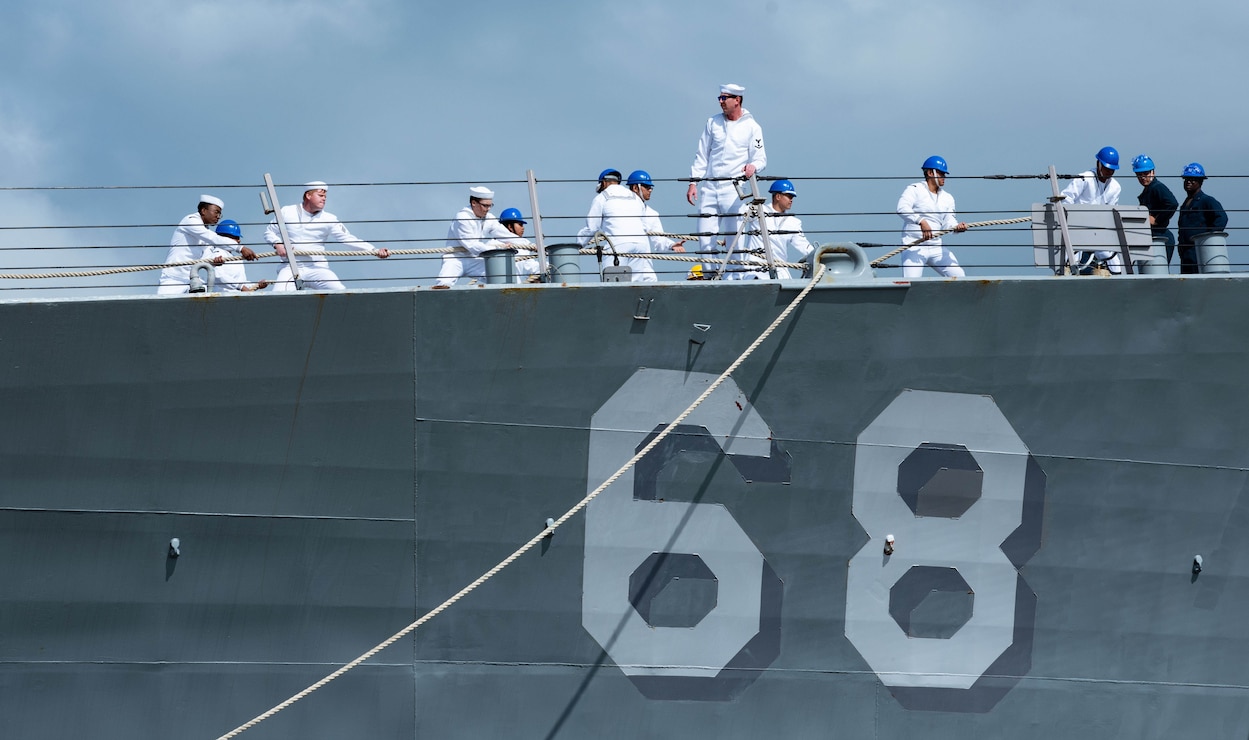 USS THE SULLVIANS (DDG 68) departs for a regularlly scheduled deployment from its homeport of Naval Station Mayport, Florida, Oct. 11, 2022.