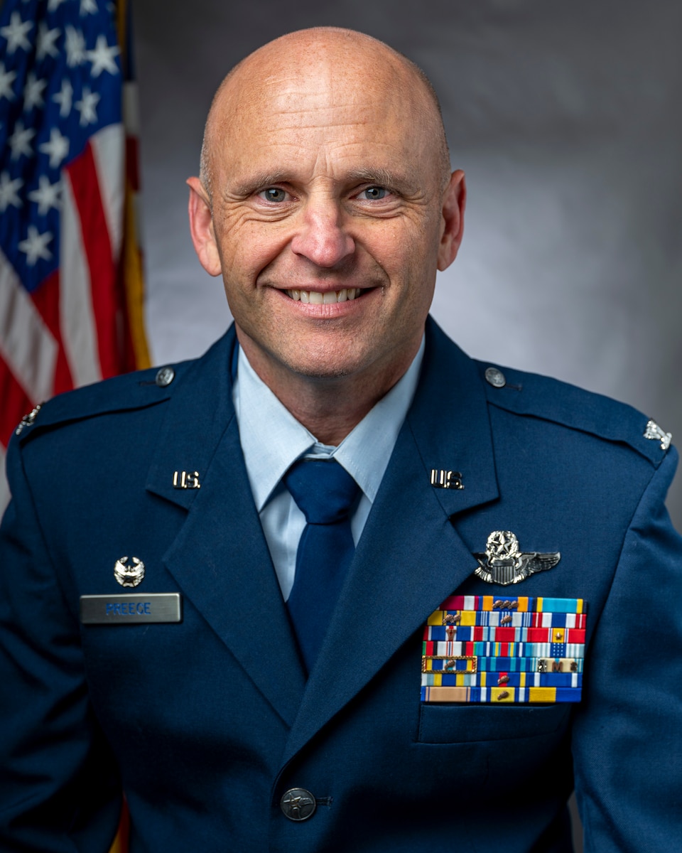 Official photo of Col. Bryan W. Preece, 130th Airlift Wing Commander. (U.S. Air National Guard photo by Master Sgt. De-Juan Haley)