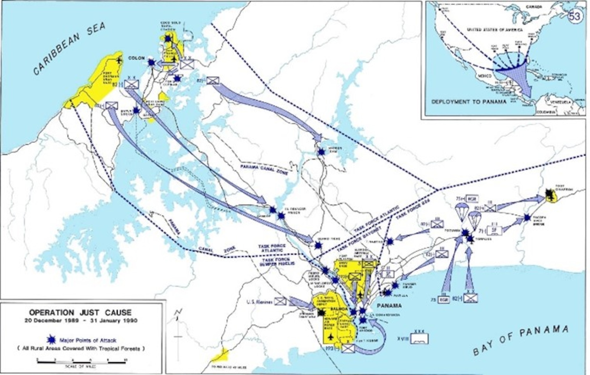 Map of operation region in Panama.