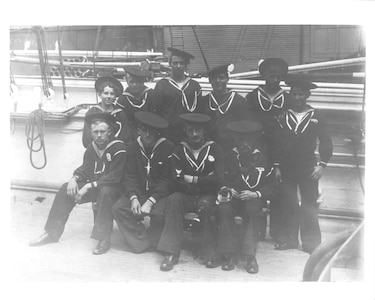 USRCS Sailors & Cat Mascot