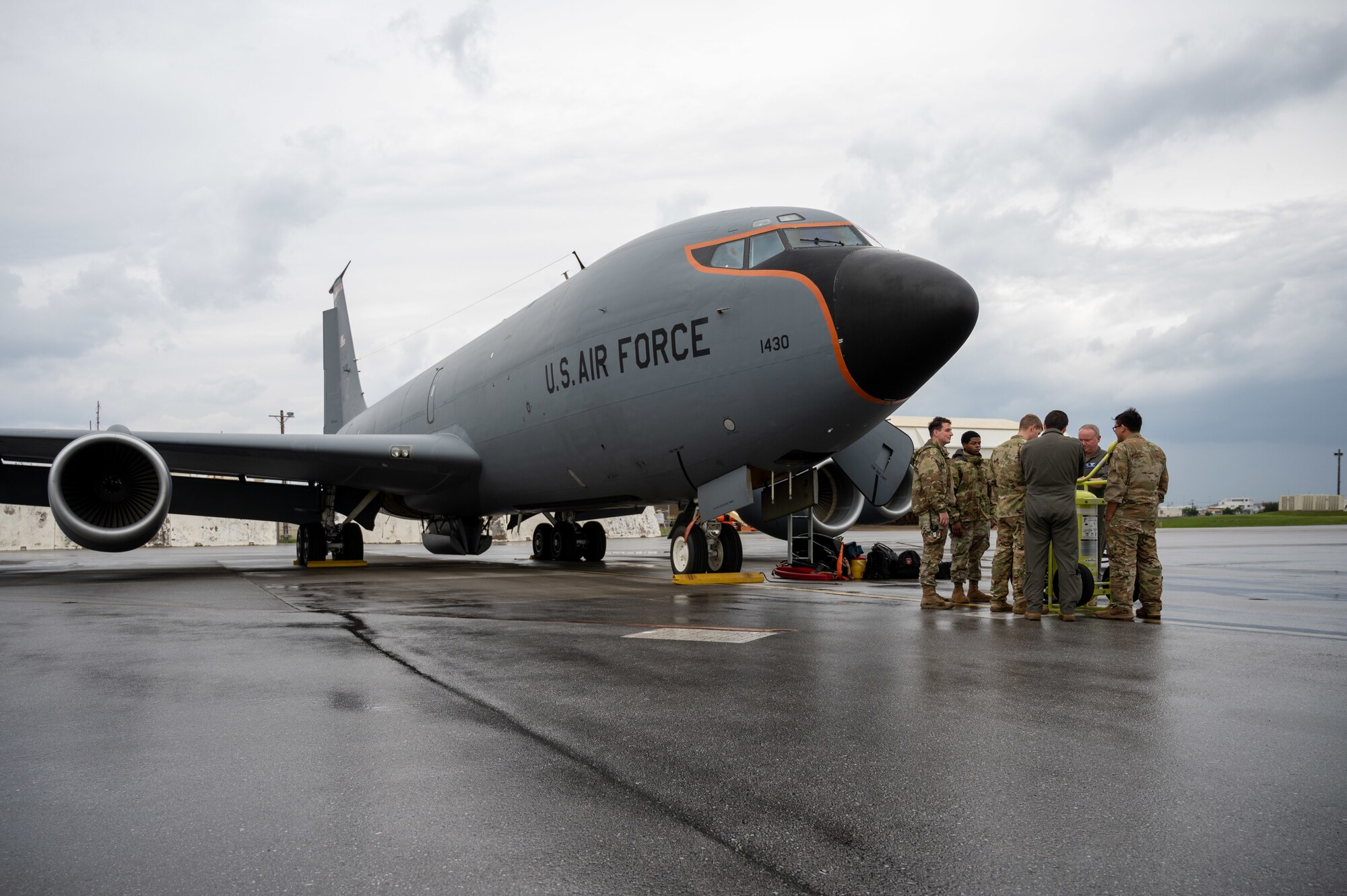 Airmen prepare for a flight