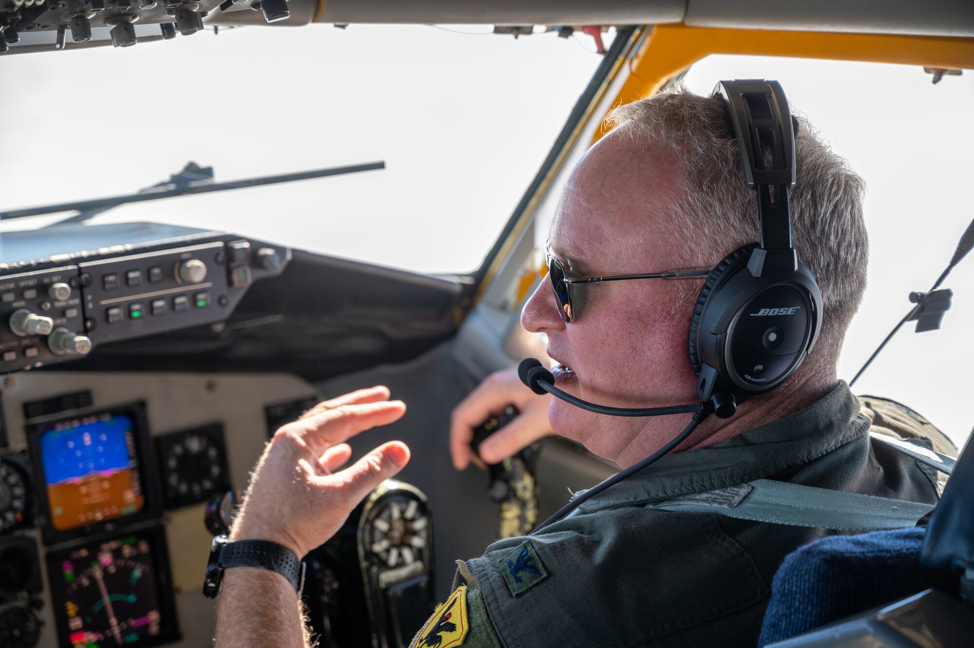 Pilot flies plane