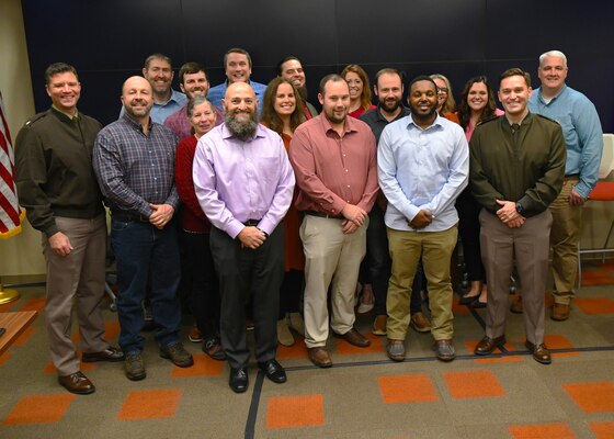 Lt. Col. Joe Sahl, Nashville District commander, shares words of encouragement with recent Supervisor Training Program graduates, encouraging them to continue their professional development and take advantage of the opportunities offered by the Corps of Engineers. The STP graduation was held at the Corps of Engineers District Office on December 7, 2022.