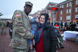 Army family celebrates at a tree lighting celebration