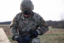Soldier participates in an exercise