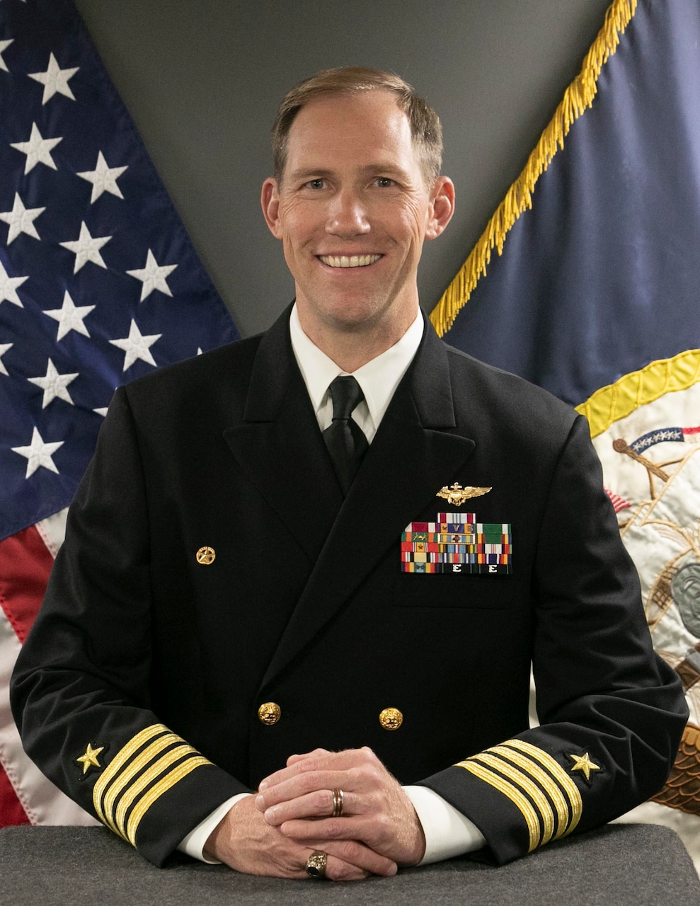 Official Studio photo of Capt. Michael D. Nordeen, Commanding Officer, USS Mesa Verde (LPD 19)