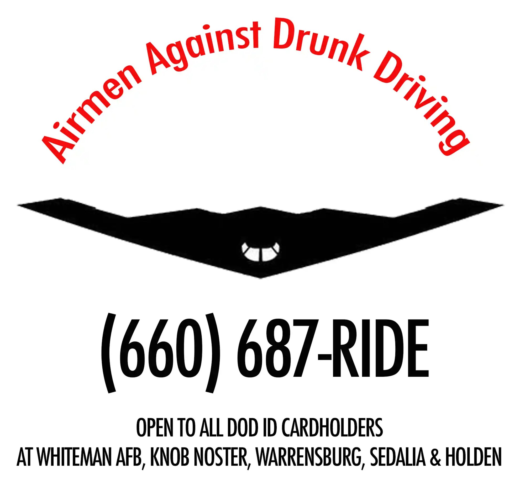 An infographic created to promote the Whiteman AFB chapter of Airmen Against Drunk Driving and the WAFB safe ride program.