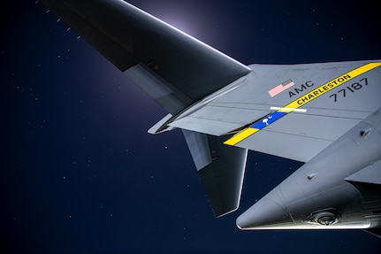 A U.S. Air Force C-17 Globemaster III prepares for take-off