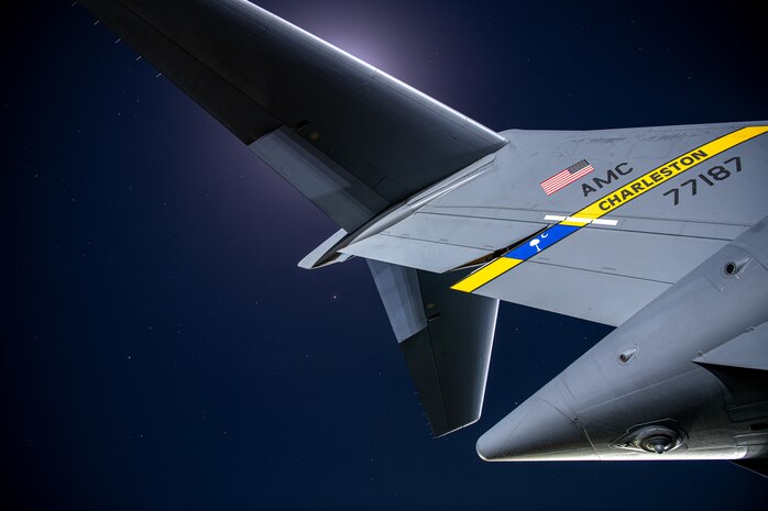 A U.S. Air Force C-17 Globemaster III prepares for take-off