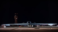 A B2 sits on the flightline