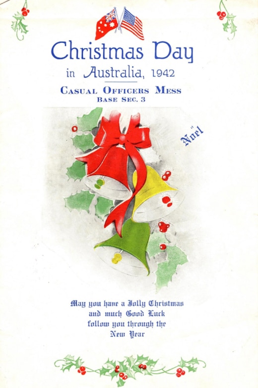 The image of an old military holiday menu is shown.