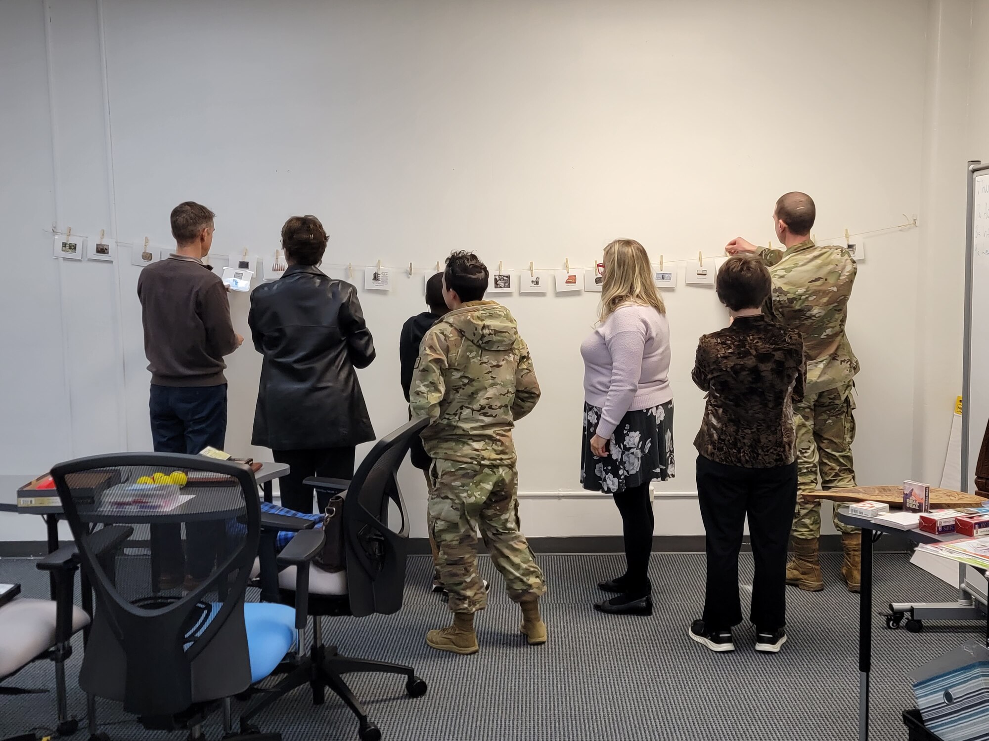 A group of people in a room
