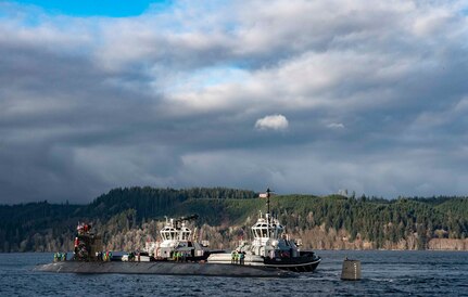 The Seawolf-class fast-attack submarine USS Seawolf (SSN 21) returns home to Naval Base Kitsap-Bangor, Washington, Dec. 14, 2022, following a seven-month deployment. Seawolf is the first of the Navy’s three Seawolf-class submarines, designed to be faster and quieter than its Los Angeles-class counterpart.