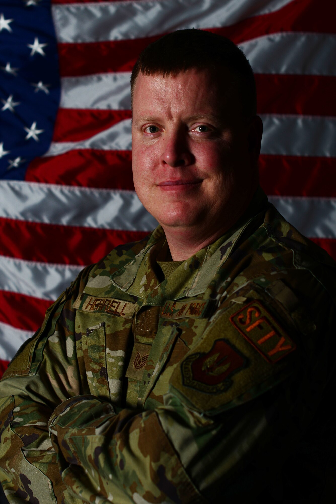 U.S. Air Force Tech. Sgt Timothy Herrell, 31st Fighter Wing weapons safety manager, poses for a photo at Aviano Air Base, Italy, Dec. 19, 2022. (U.S Air Force photo by Senior Airman Noah Sudolcan)