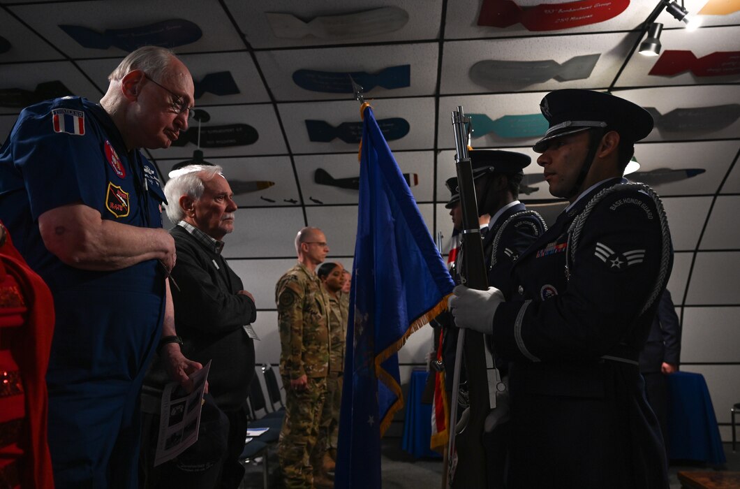 Lt Col Blaufuss salutes the American Flag