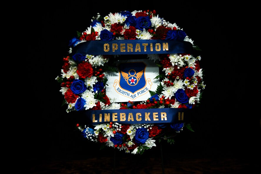 A decorative wreath commemorating Operation Linebacker II