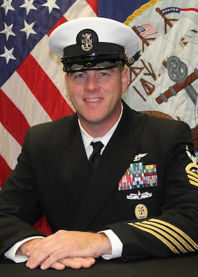 (Dec. 21, 2022) Official portrait of Master Chief Aviation Electronics Technician William V. Antweiler (U.S. Navy photo)