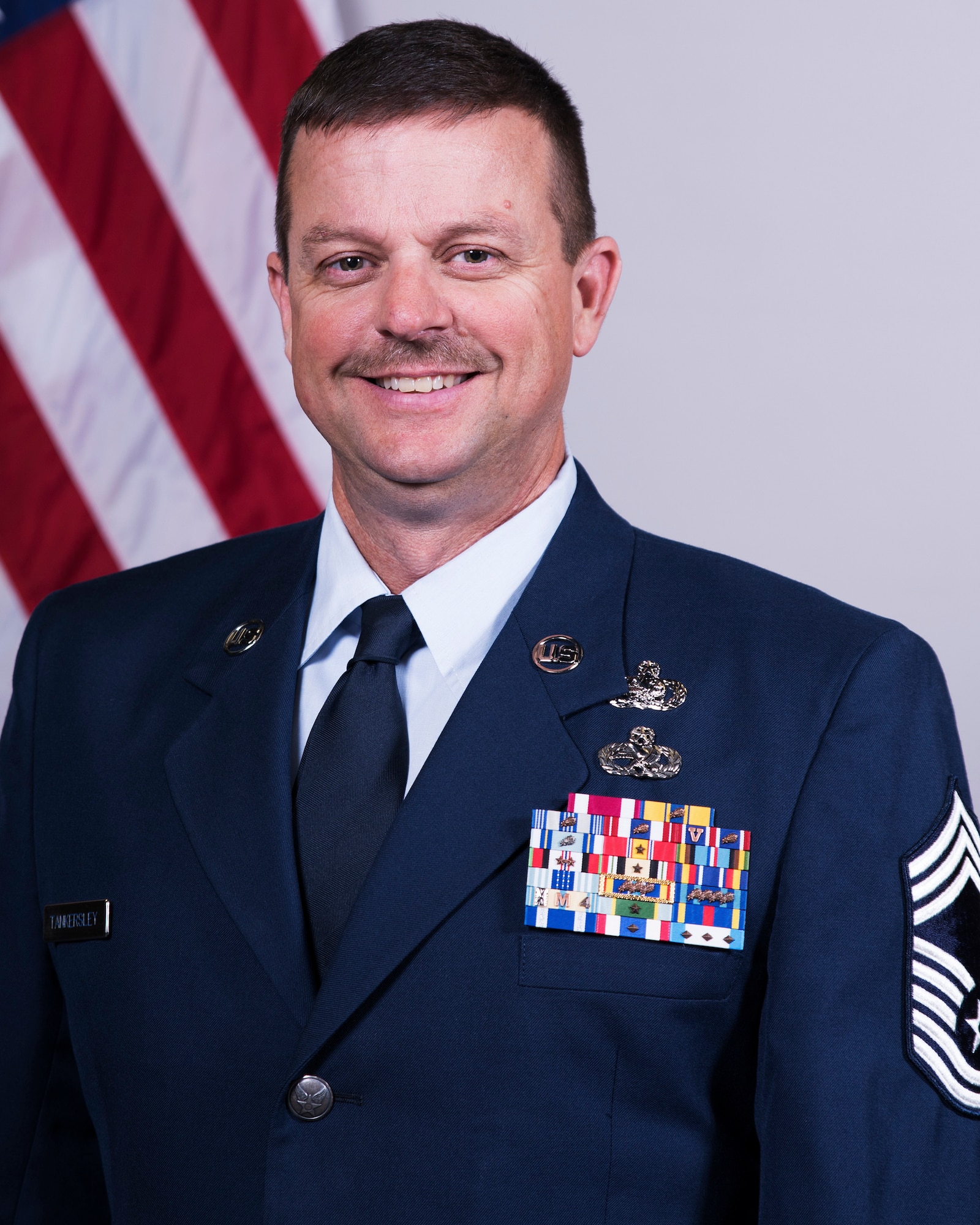 U.S. Air Force Chief Master Sgt. Kenneth D. Tankersley, operations chief for the 188th Logistics Readiness Squadron, retires.