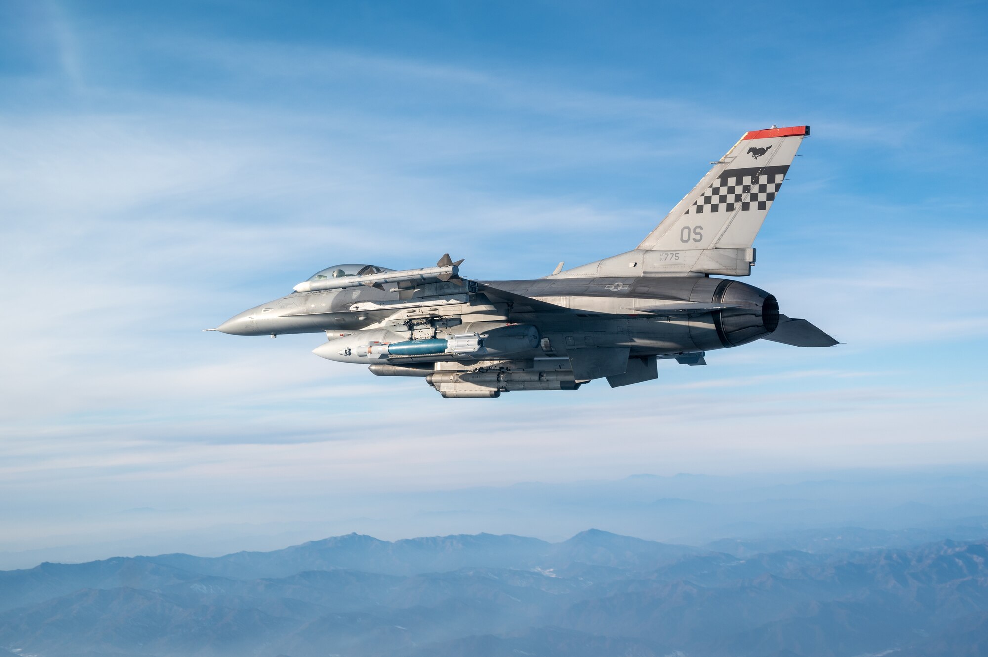 A U.S. Air Force F-16 Fighting Falcon assigned to the 36th Fighter Squadron participates in close air support (CAS) training over Gyeonggi-do, Republic of Korea, Dec. 20, 2022.
