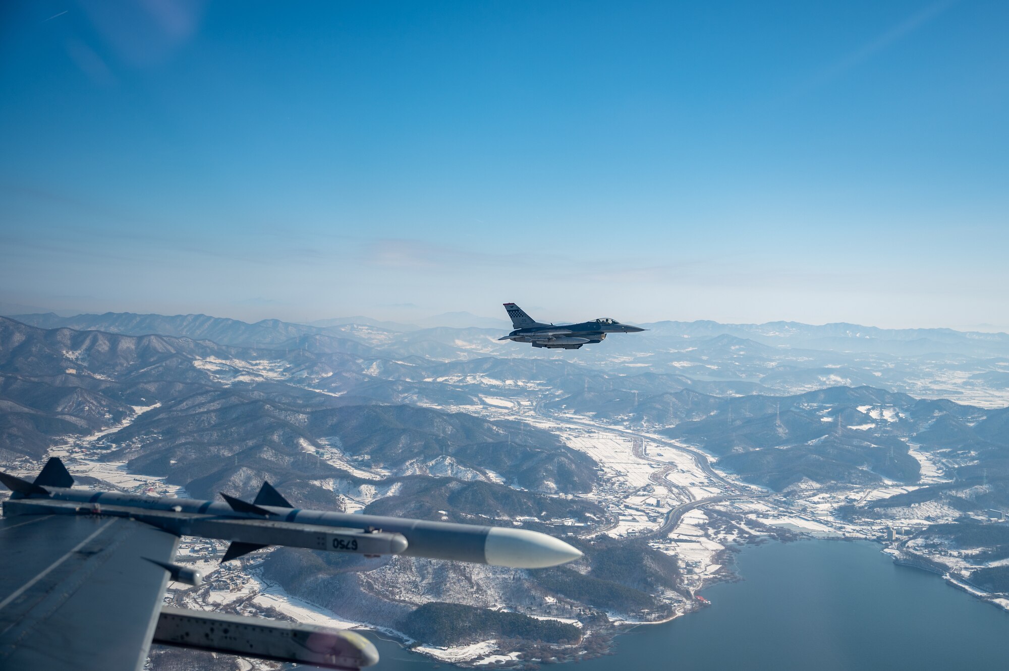.S. Air Force F-16 Fighting Falcons assigned to the 36th Fighter Squadron conduct close air support (CAS) training over Gyeonggi-do, Republic of Korea, Dec. 20, 2022.