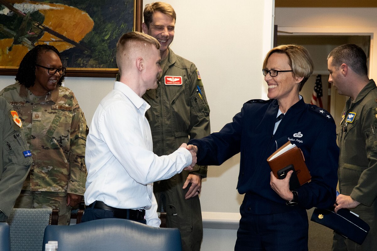 Major General Heather L. Pringle, Commander, Air Force Research Laboratory, Air Force Materiel Command, spoke to 14 Squadron Officer School students as they each presented and received feedback on their Advanced Research projects. The Air University Advanced Research Elective is an opportunity for a selective group of students to conduct independent research on topics of strategic concern, such as technology integration, Intelligence, Surveillance, and Reconnaissance (ISR) considerations for national security and social media.