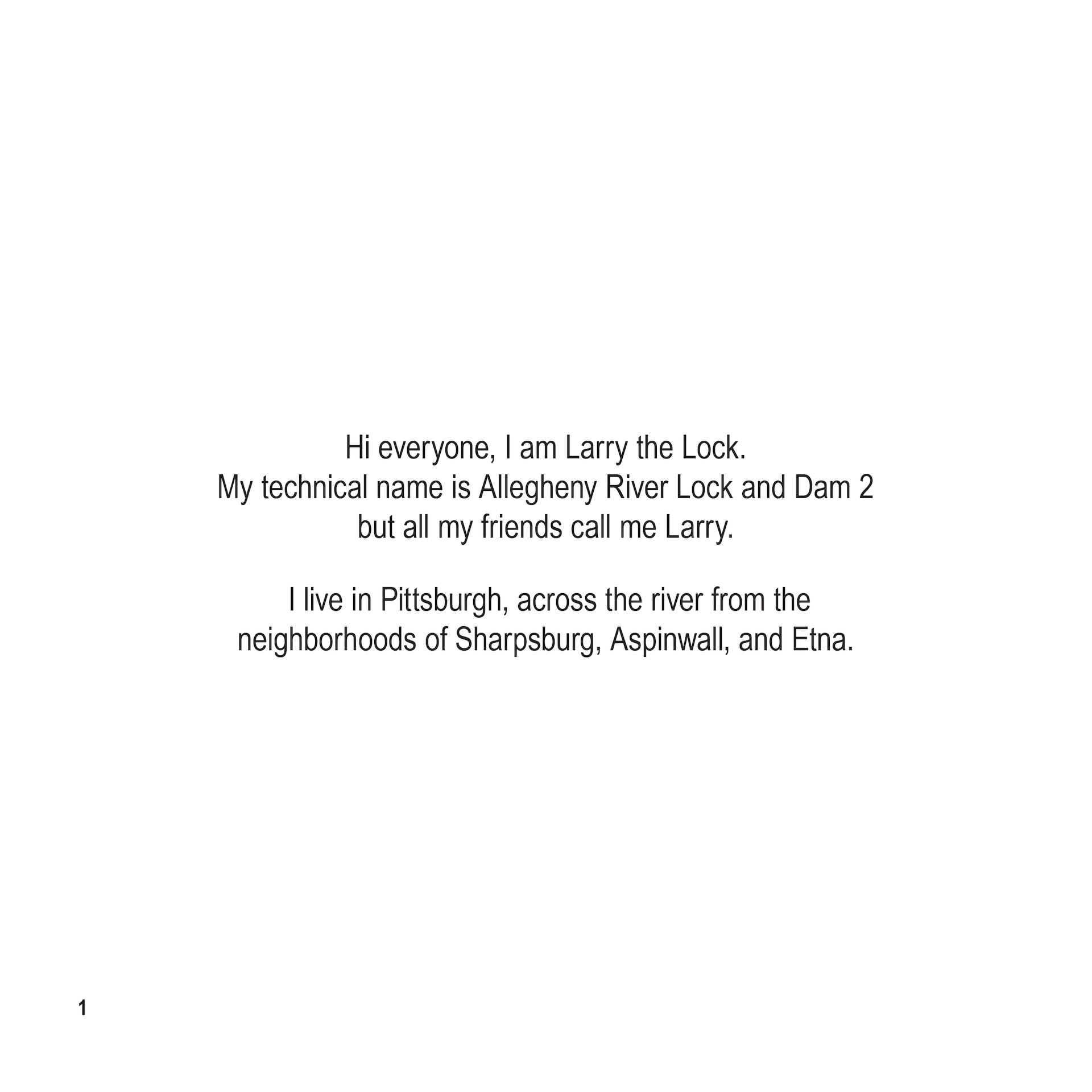An illustrated page of Larry the Lock for children's book.