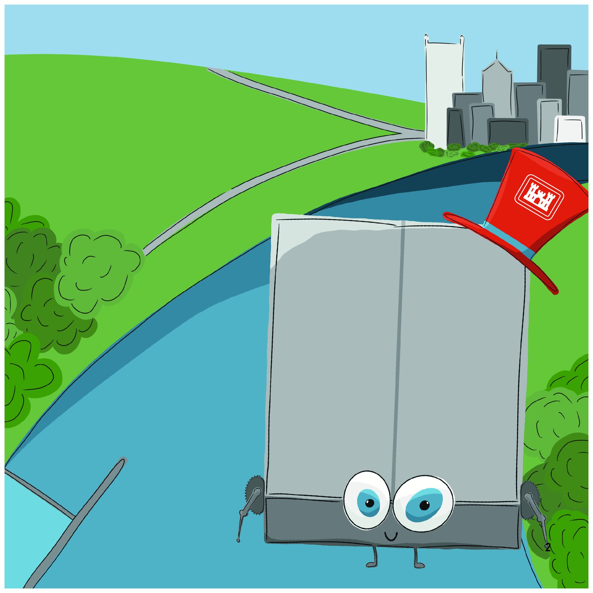 An illustrated page of Larry the Lock for children's book.