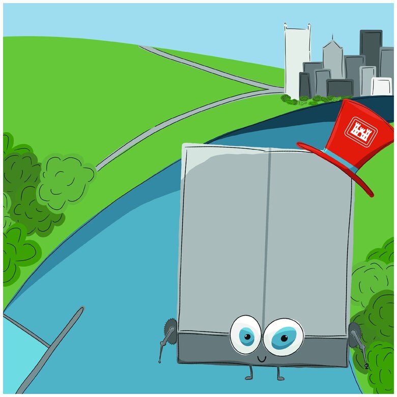 An illustrated page of Larry the Lock for children's book.