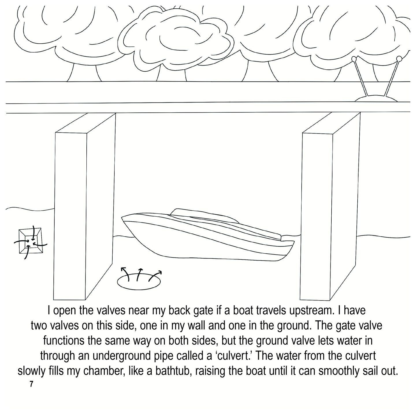 An illustrated page of Larry the Lock for children's book.