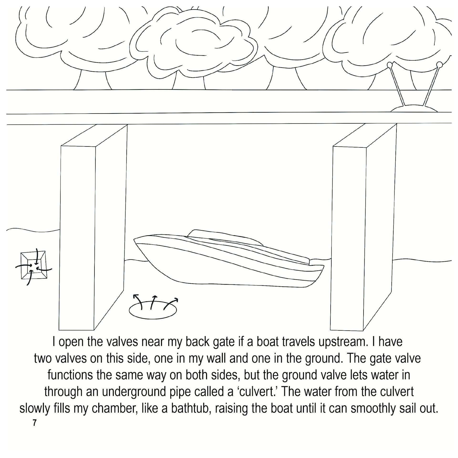An illustrated page of Larry the Lock for children's book.