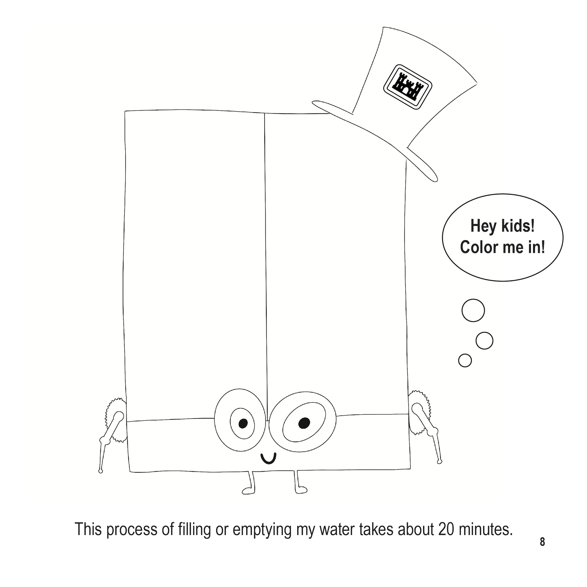 An illustrated page of Larry the Lock for children's book.