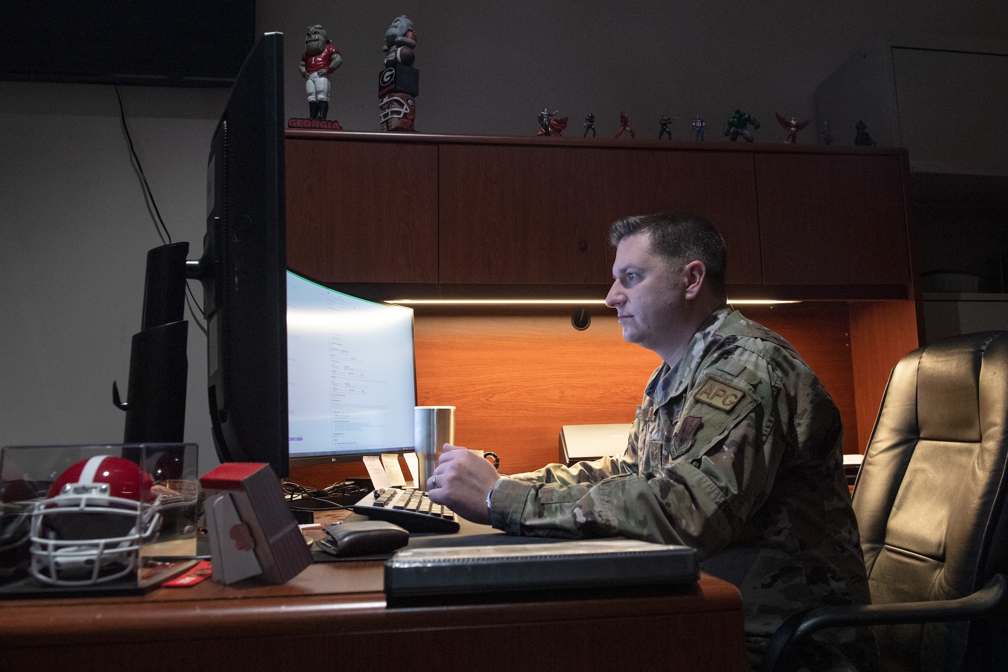 U.S. Air Force Staff Sgt. James Brantley, 23rd Maintenance Group product improvement manager, processes deficiency reports Dec. 22, 2022, at Moody Air Force Base, Georgia. The product improvement managers are the first step to resolving deficiencies and ensuring Airmen have what they need to accomplish their mission. (U.S. Air Force photo by Staff Sgt. John Crampton)