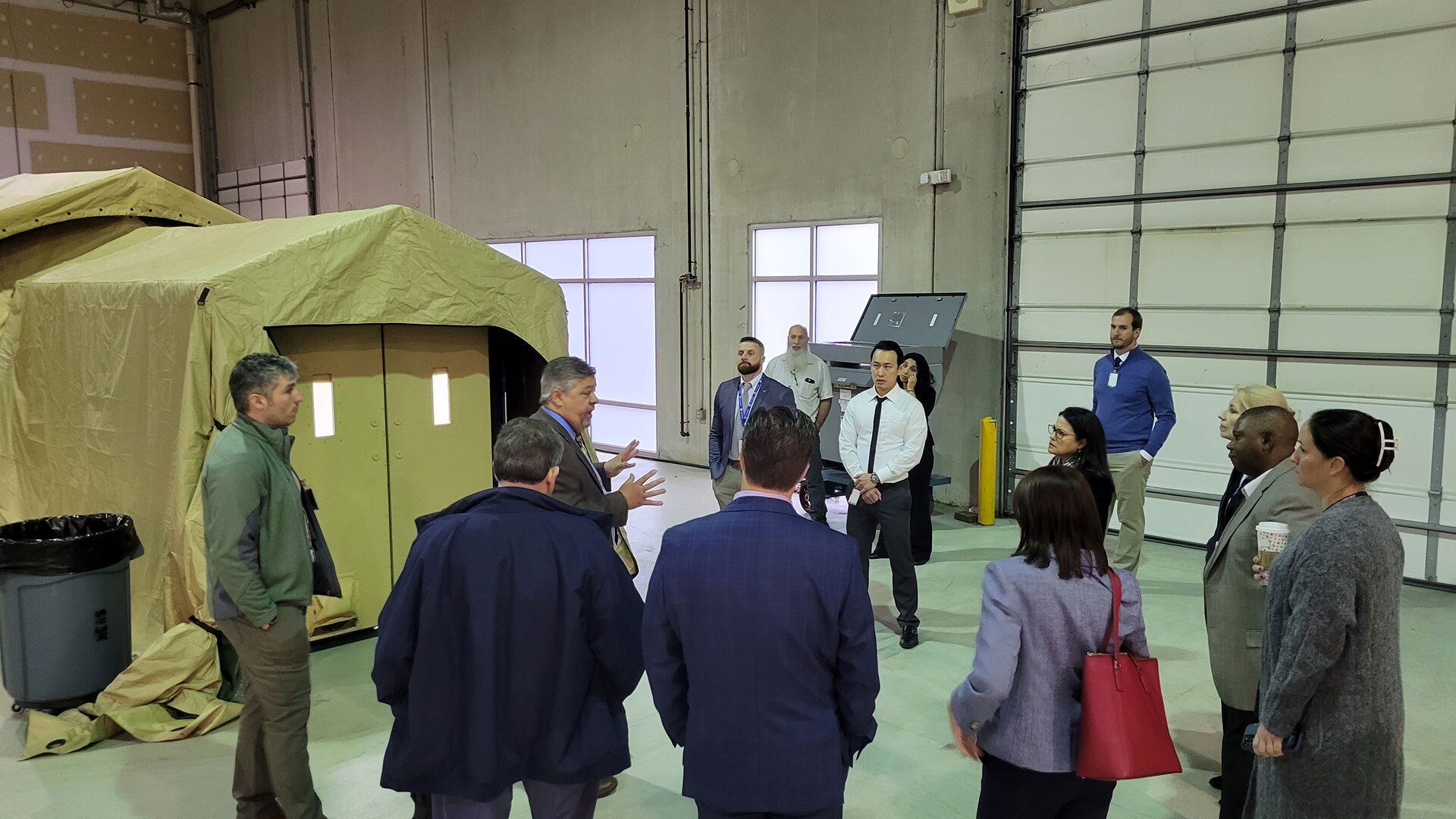 Senior response leaders learn about the joint expeditionary collective protection family of systems available in the event of chemical or biological event