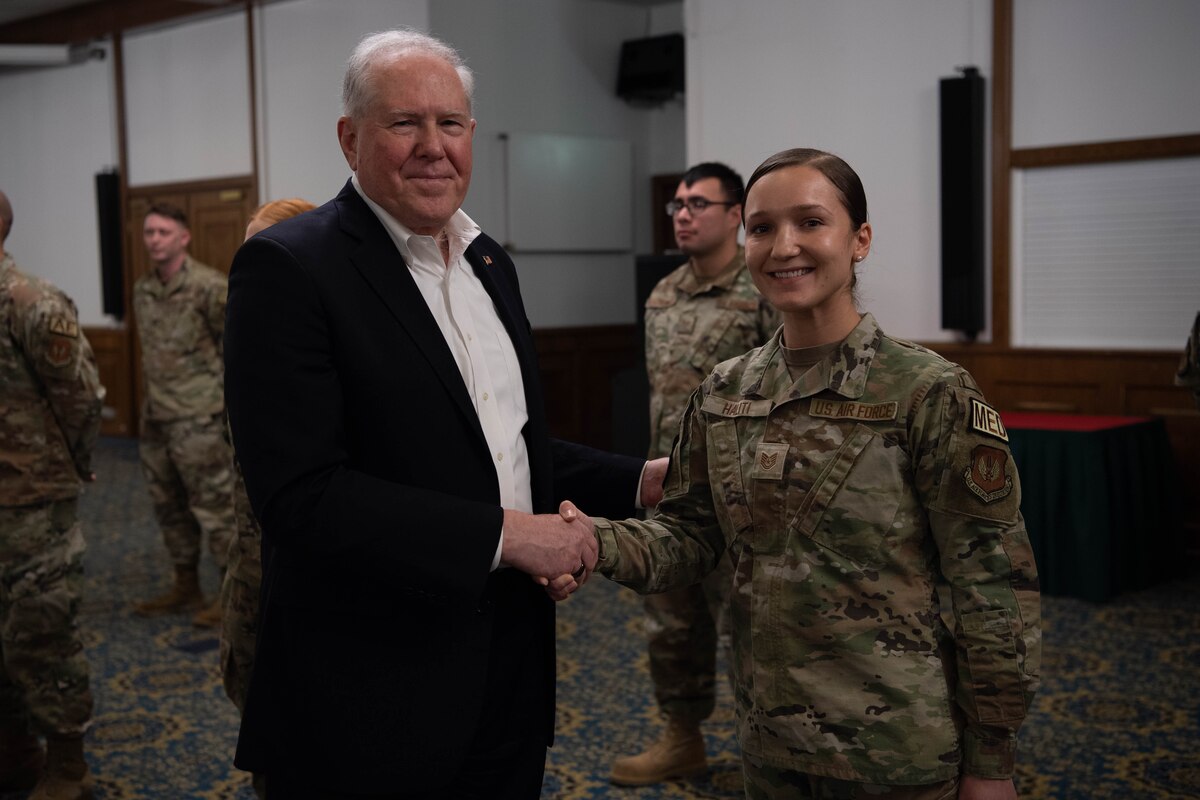 SecAF, CSAF, CMSAF visit Airmen standing the watch