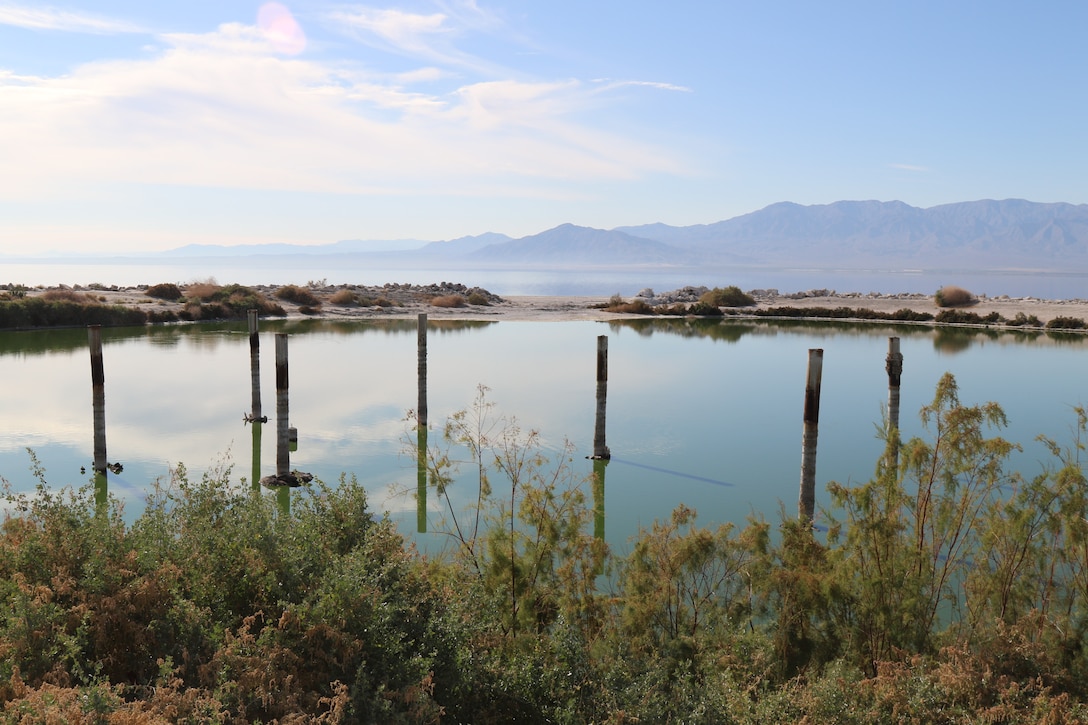 The Salton Sea is pictured Dec. 16 from the shores of the North Shore Yacht Club in Mecca, California.
