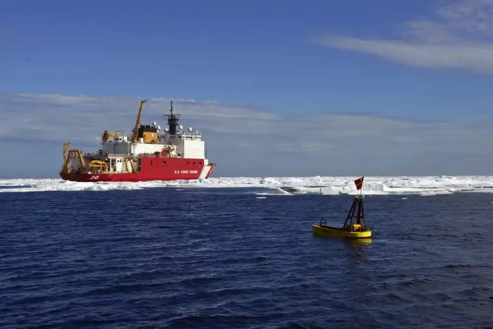 Coast Guard Research and Development Center personnel test an unmanned maritime system near the Coast Guard Cutter Healy in the Arctic, July 29, 2017. The RDC tested the UMS and other unmanned systems that have the potential to be force multipliers for the Coast Guard, supplementing forces and providing increased maritime domain awareness in the Arctic. U.S. Coast Guard photo by Petty Officer 2nd Class Meredith Manning