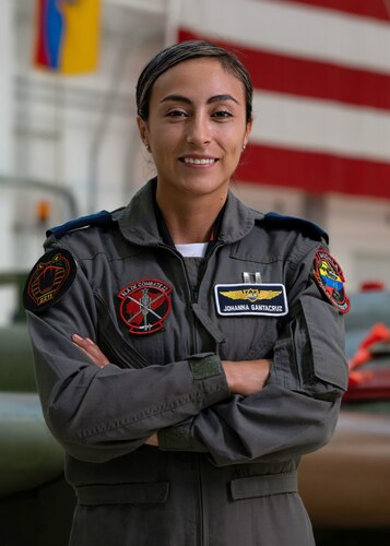 Capt. Johanna Santacruz is a transport and intelligence and reconnaissance pilot in the Ecuadorian Air Force and is currently in the IAAFA instrument procedures course. Santacruz says Ecuador is multi-ethnic and multi-cultural; she’s extremely excited to participate in this program and is grateful for the opportunity to bring her knowledge back to other pilots in Ecuador. (U.S. Air Force Photo by Staff Sgt. Janiqua P. Robinson)