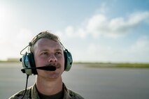 A photo of an Airman on the flightline.