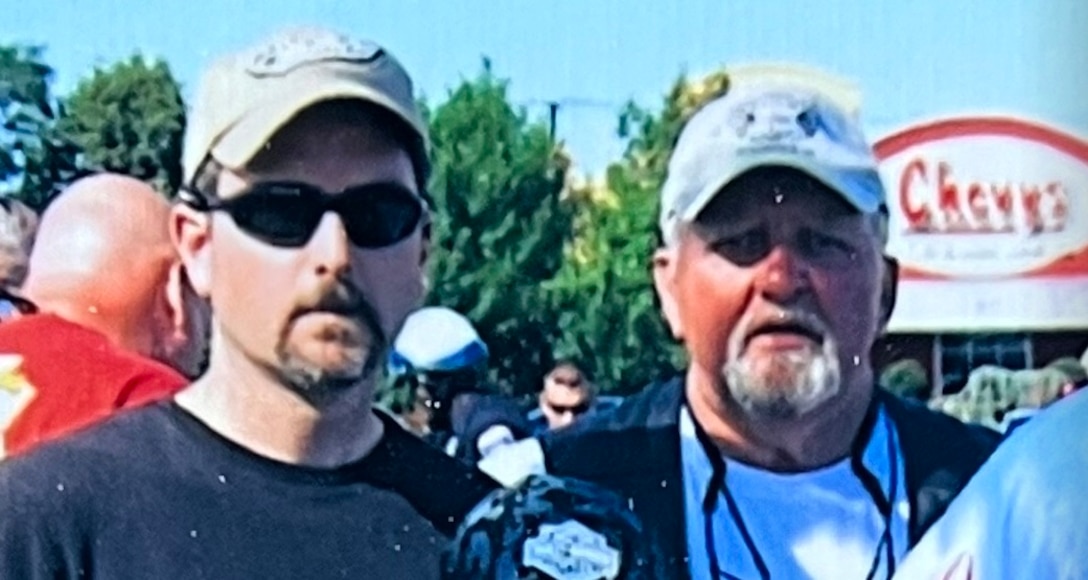 Father/son OSI Special Agents Gage, left, and Ted Davis are stationed a few miles apart, the younger SA at the U.S. Air Force Academy, Colorado, while his dad is assigned to Peterson Space Force Base, Colorado. (Davis family courtesy photo)