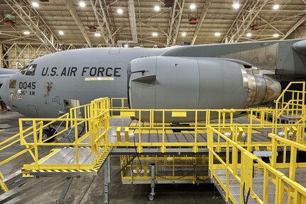 The New York Air National Guard now stewards a state-of-the-art C-17 maintenance platform, manufactured by Cv International (CVI), designed with assistance from eight senior Air National Guard maintenance personnel from around the nation, including Senior Master Sgt. John E. Tobin III, an inspection section supervisor at the 105th Maintenance Squadron.