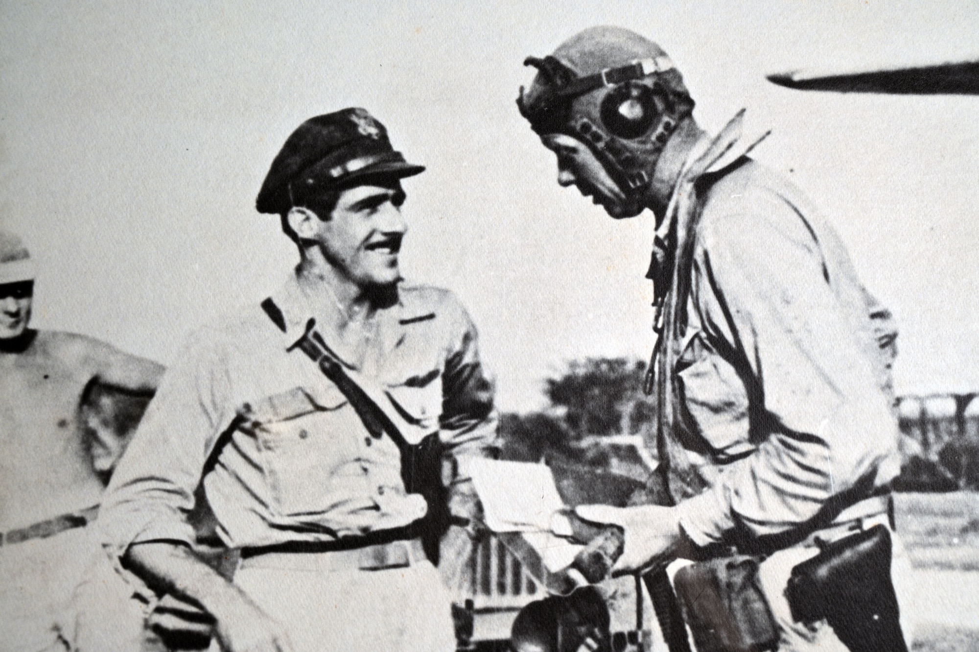 Maj. Thomas B. McGuire Jr.(left) with Charles A. Lindbergh during the Summer of 1944 in the Southwest Pacific theater during WWII