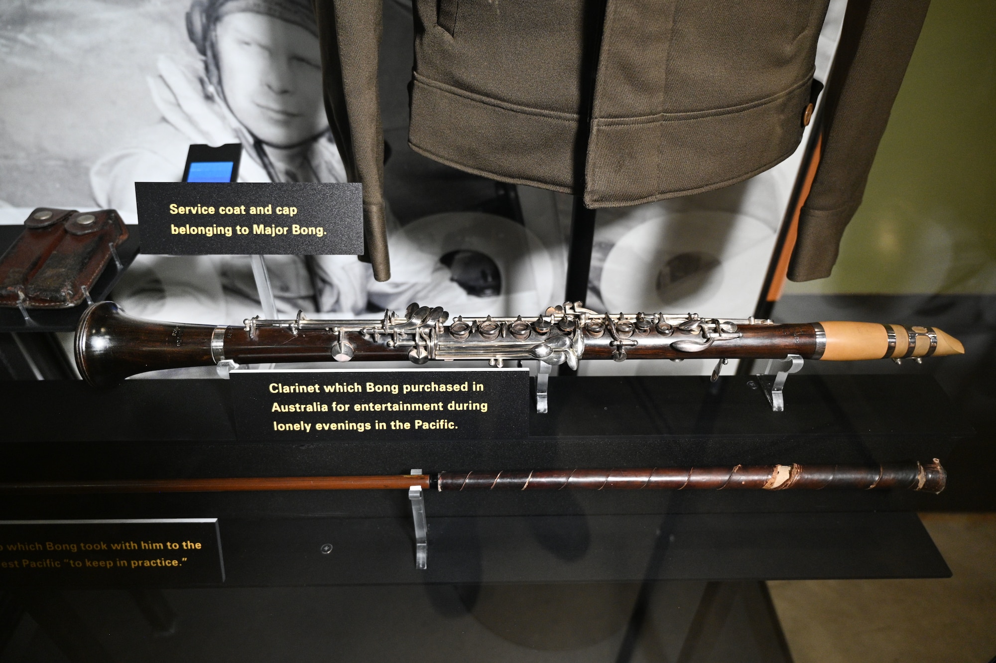 Dayton, Ohio -- Clarinet belonging to Maj. Richard I. Bong on display in the WWII Gallery at the National Museum of the U.S. Air Force. (U.S. Air Force photo by Ken LaRock)