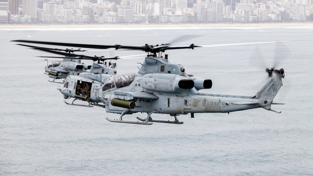 U.S. Marines with Marine Light Attack Helicopter Squadron  773, 4th Marine Aircraft Wing, Marine Forces Reserve in support of Special Purpose Marine Air-Ground Task Force UNITAS LXIII, conduct flight operations near the Christ the Redeemer statue at Corcovado Mountain, Rio de Janeiro, during exercise UNITAS LXIII, Sept. 12, 2022. UNITAS is the world's longest-running annual multinational maritime exercise that brings together forces from 19 countries to include Brazil, Cameroon, Chile, Colombia, Dominican Republic, Ecuador, France, Guyana, Jamaica, Mexico, Namibia, Panama, Paraguay, Peru, South Korea, Spain, United Kingdom, Uruguay, and the United States. The exercise focuses on enhancing interoperability among multiple nations and joint forces during littoral and amphibious operations in order to build on existing regional partnerships and create new enduring relationships that promote peace, stability, and prosperity in the U.S. Southern Command’s area of responsibility.