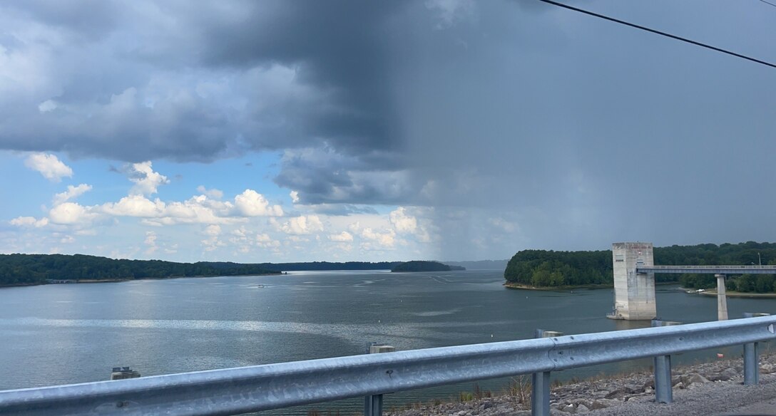 A rainstorm passes over the dam at Barren River Lake in Glasgow, Kentucky, Dec. 14 | Photo of the Week | By: Lucas Byrd