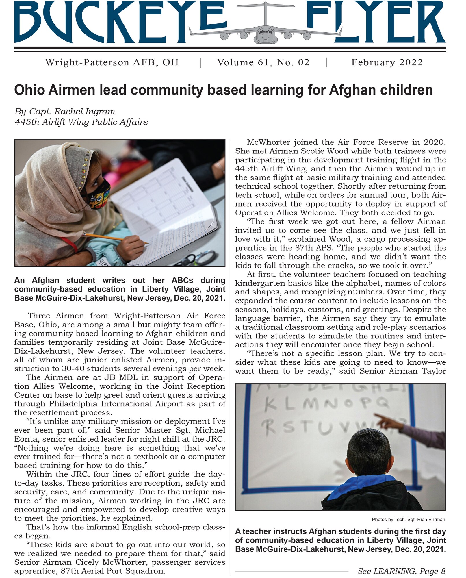 The February 2022 issue of the Buckeye Flyer is now available. The official publication of the 445th Airlift Wing includes eight pages of stories, photos and features pertaining to the 445th Airlift Wing, Air Force Reserve Command and the U.S. Air Force.