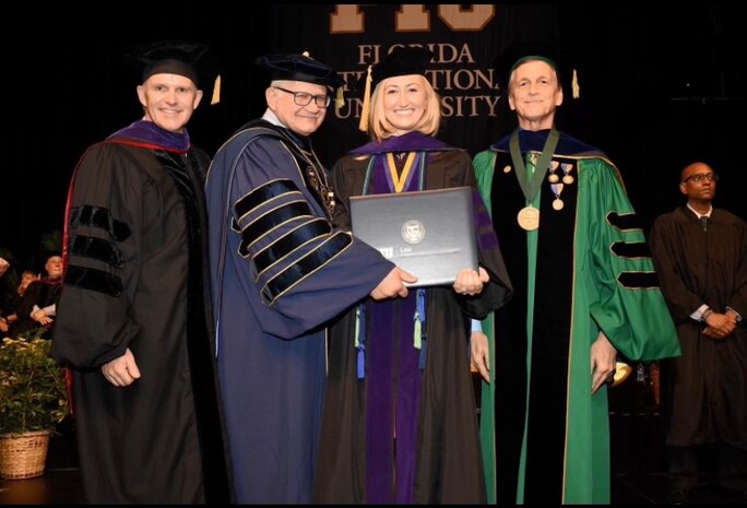 U.S. Marine Corps 1st Lt. Mary Berney, a native of Las Vegas, Nevada, graduates from law school at Florida International University College of Law, Miami, May 2019. Berney currently serves as a Marine Judge Advocate on the trial counsel at Marine Corps Base Camp Pendleton in Oceanside, California.