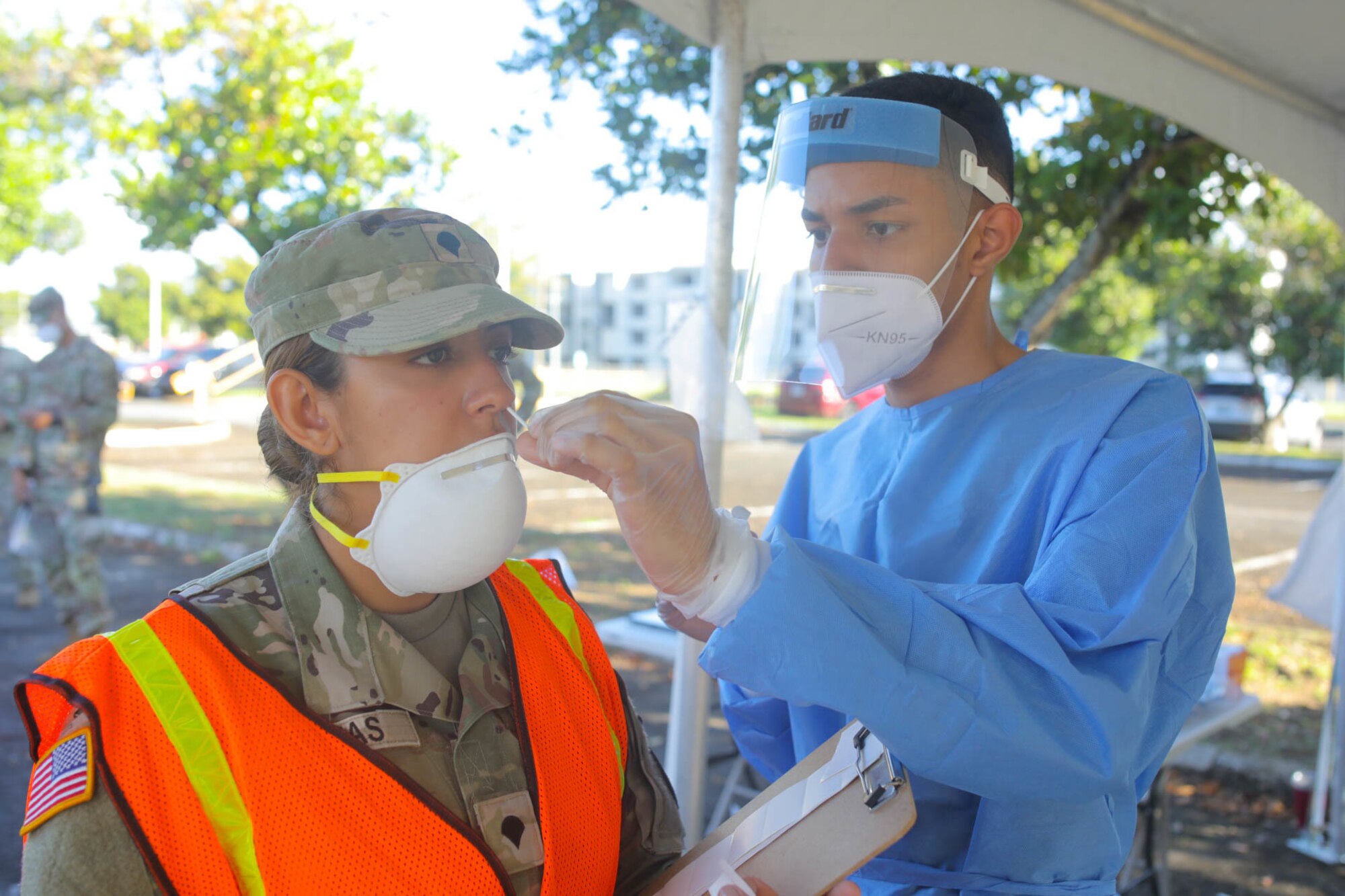 Service member gets a COVID-19 test