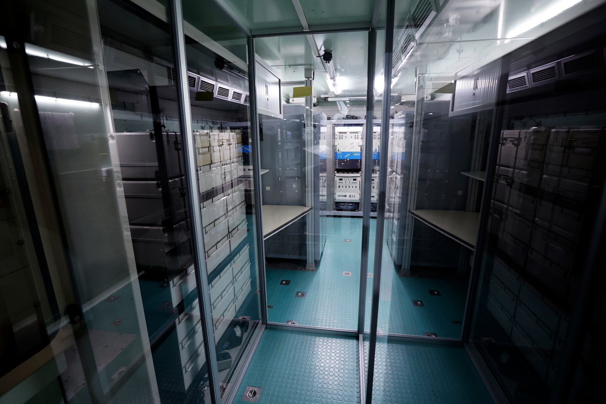 Interior view of the Eagle Vision system on display in the National Museum of the U.S. Air Force Space Gallery.