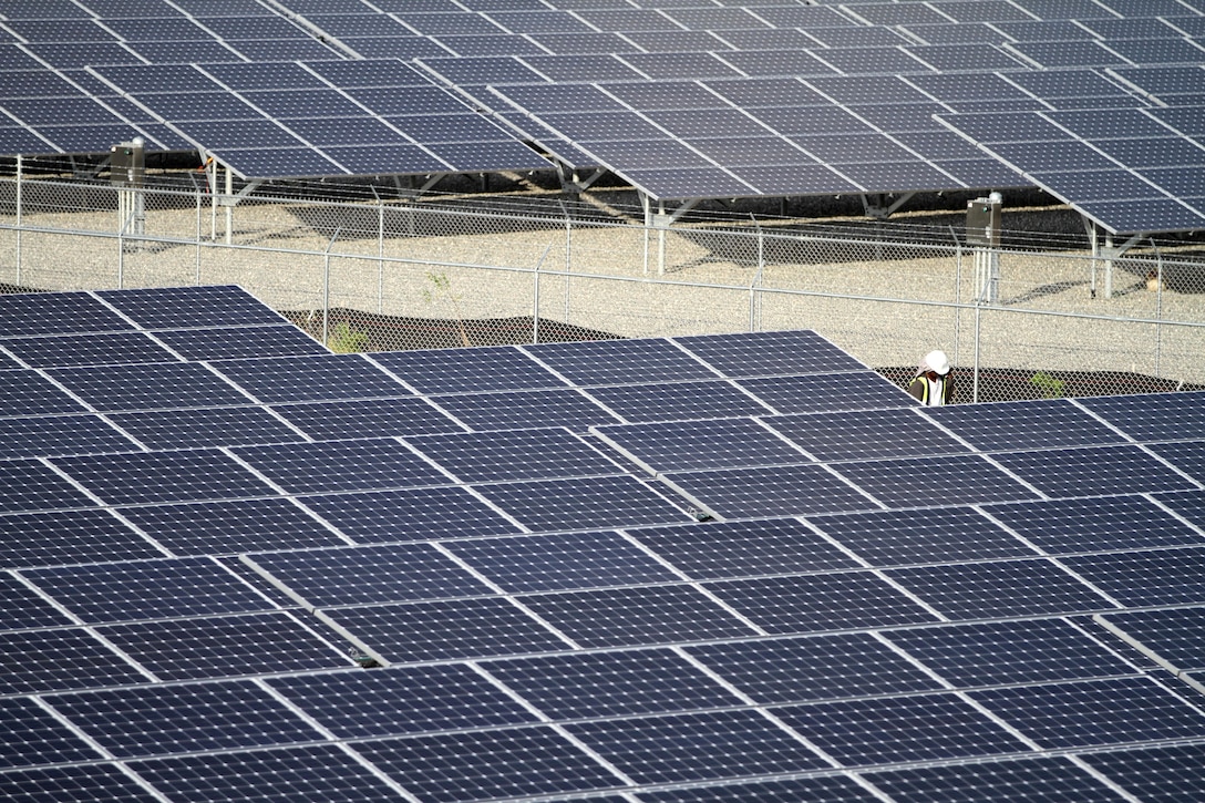 Solar panels shown